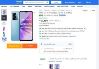 OPPO K10 5G 128GB & 8GB RAM Smartphone at 32% discount